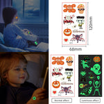 MAYCREATE  10 Sheets Halloween Cartoon Temporary Tattoo Sticker Night Glow Sticker,Halloween Decoration Sticker for Boys Girls Halloween Party
