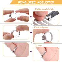 MAYCREATE Ring Size Adjuster for Loose Rings, Golden Spiral Ring Size Adjuster Invisible Ring Resizer, Reducer Guard Self Adhesive Ring Clips, Spacers Tightener Kit for Man and Women Rings