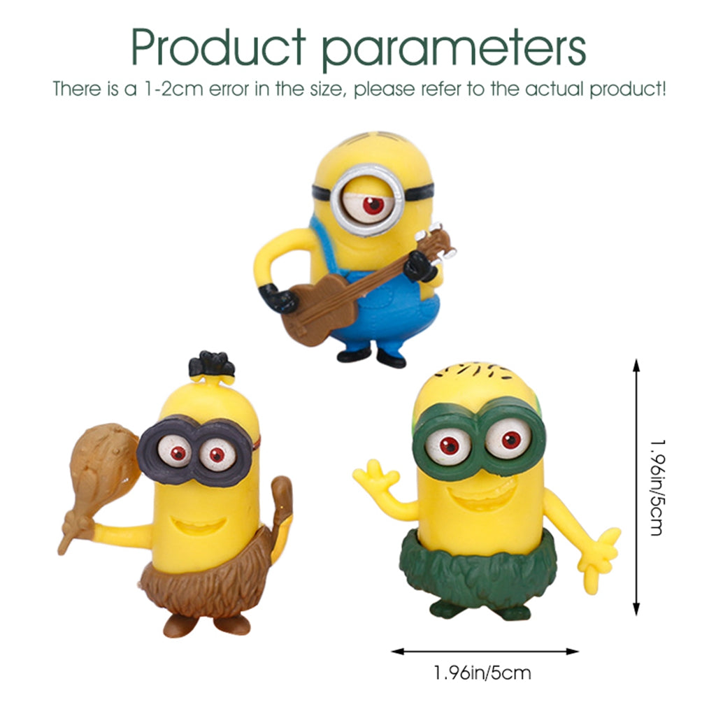 ZIBUYU  10 Pcs Minions Figures Cake Decorating Dolls PVC Model Minions Cute Lovely Figurine for Party