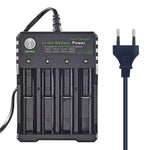 HASTHIP 18650 Battery Charger 4 Bay Fast Charge, for 3.7V Li-ion TR IMR 10440 14500 16650 14650 18350 18500 16340(RCR123) Batteries, Intelligent Universal Rechargeable Battery Charger with AC Plug