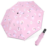 PALAY Umbrella for Women, Ultra-Light and Small Mini Umbrella with Carrying Pouch, Windproof Travel Umbrella Automatic Folding Umbrella for Man, Women, Kids, Girls, Boys (Pink)