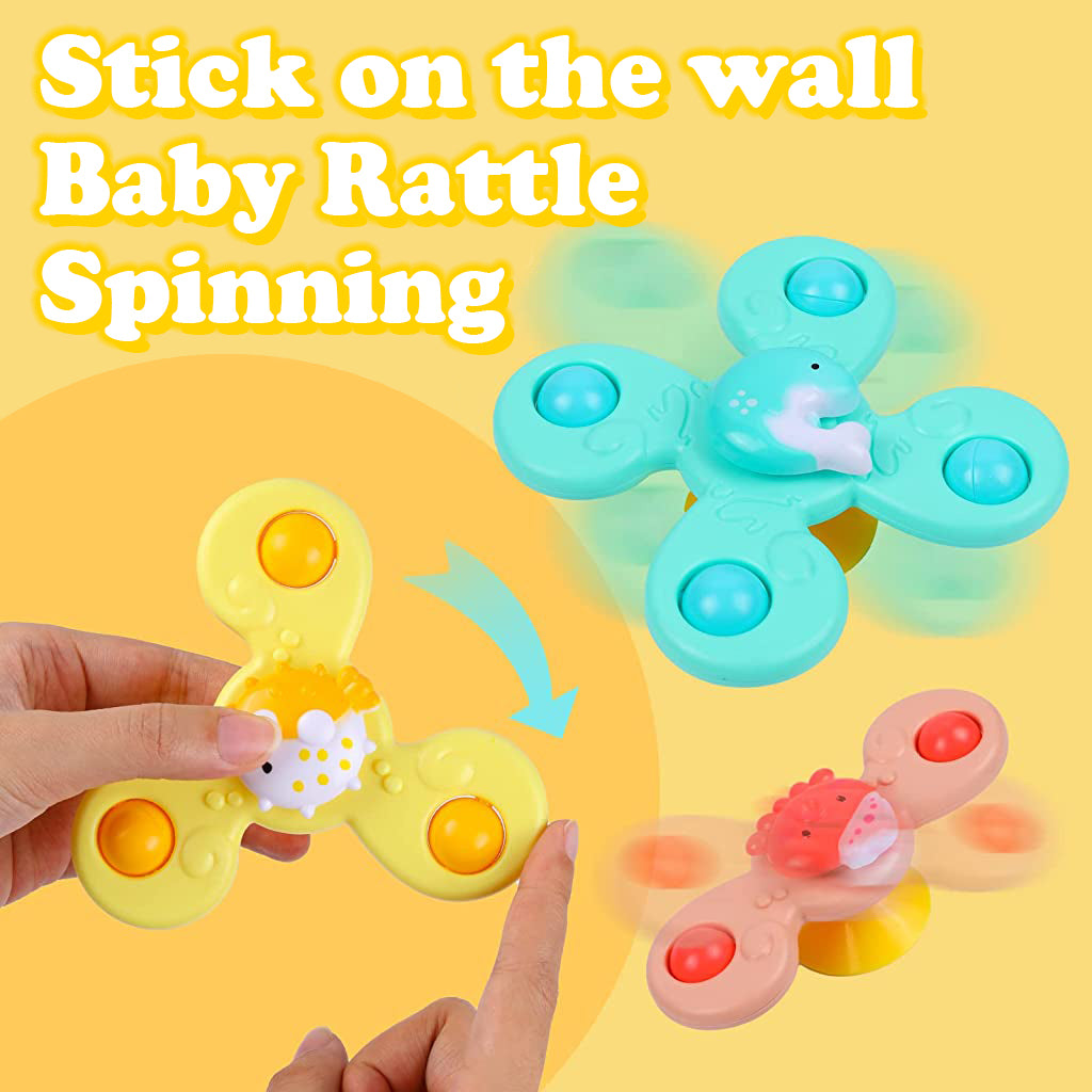 PATPAT Set of 3 Sensory Learning Toys for Toddlers Baby 6 Months+ Suction Cup Toy,Baby Bathtub Bath Toys, Birthday Gifts for Boys and Girls Baby Distraction Toys