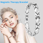 SANNIDHI Bracelets for Women Magnets Therapy Bracelet for Pain Relief & Carpal Tunnel Titanium Steel Crystal Bracelet Jewelry Gift