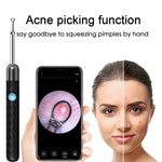 HANNEA  Ear Wax Remover Tool Kit Camera 6-Axis Gyroscope Ear Cleaner Tool with 6 Ear Spoons & 1 Acne Pin Ear Wax Cleaner Machine 1080P 4mm Otoscope Lens Ear Camera Cleaner for Cleaning Spade for IOS & Android