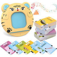 PATPAT Talking Flash Cards Learning Toys, English Words Learning Machine for Kids, Tiger Reading Machine with 112 Sheet Flash Cards Gifts for Preschool Kids Boys Girls Toddlers Age 3 4 5 6 7 8