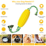 Qpets Puppy Chew Toys, TPR Corn Chew Toy for Dog Teething Chewing Toy with Cotton Ropes, Aggressive Chew Toys,Interactive Pet Toys Gift Toy for Dog Small Puppie