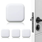 HASTHIP 4Pcs Door Bumper Wall Protectors Square Silicone Door Stopper for Door Handle Buffer Guard Shock-Absorbent Self Adhesive Cushioning Pad for Door Knob Desk Corner, etc (4.5*4.5cm, White)