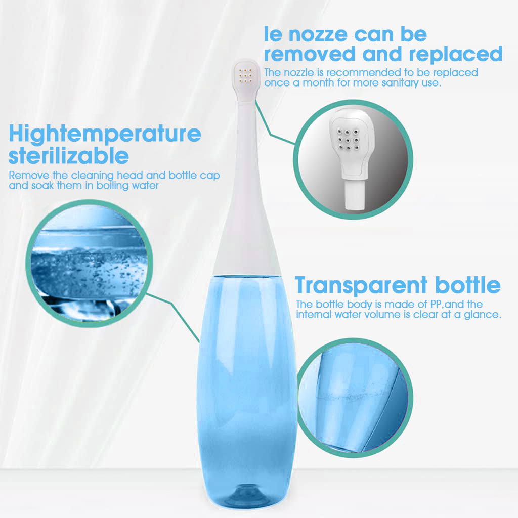 HANNEA Portable?Jet Spray For?Toilet, 450ML Portable?Bidet With 2 Spraying Nozzle And Carry Bag, Medical Grade Travel?Bidet For Personal Hygiene Care, Postpartum Essentials, Hemmoroid Treatment