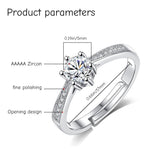 ZIBUYU Women Ring Diamond Rings Cubic Zirconia Diamond Ring for Women Adjustable Size Elegant Sliver-plating Ring Index Finger Ring Women Jewelry Gift Women Rings