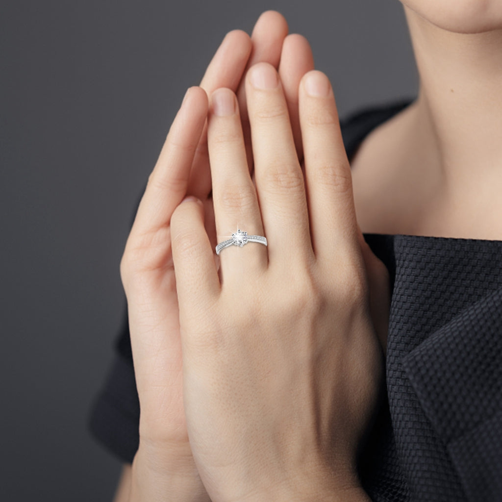 ZIBUYU Women Ring Diamond Rings Cubic Zirconia Diamond Ring for Women Adjustable Size Elegant Sliver-plating Ring Index Finger Ring Women Jewelry Gift Women Rings