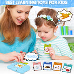 PATPAT Talking Flash Cards Learning Toys, English Words Learning Machine for Kids, Little Bear Reading Machine with 60 Flash Cards Spelling Game Gifts for Preschool Kids Boys Girls Toddlers Age 3-8
