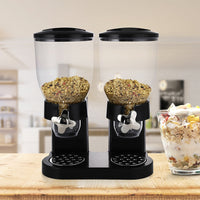 Supvox 2L Cereal Dispenser, Airtight Double Jar Food Dispenser with Portion Control Food Dispenser Dry Food Container, Indispensable Dry Food Dispenser for Cereal Pantry Staples Grain Oats Snacks