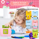 PATPAT  Talking Flash Cards Learning Toys, English Words Learning Machine for Kids,Reading Machine with 112 Flash Cards Spelling Gifts for Preschool Kids Boys Girls Toddlers Age 2 3 4 5 6 7 8 - Pink