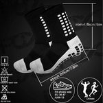 Proberos Hi-Tech Performance Athletic Socks for Men Women, Rubber Anti-Slip and Thicken Cushion Sport Socks Ankle Length Socks for Badminton Soccer Running Gym & Indoor Training