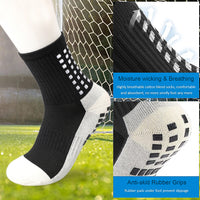 Proberos Hi-Tech Performance Athletic Socks for Men Women, Rubber Anti-Slip and Thicken Cushion Sport Socks Ankle Length Socks for Badminton Soccer Running Gym & Indoor Training