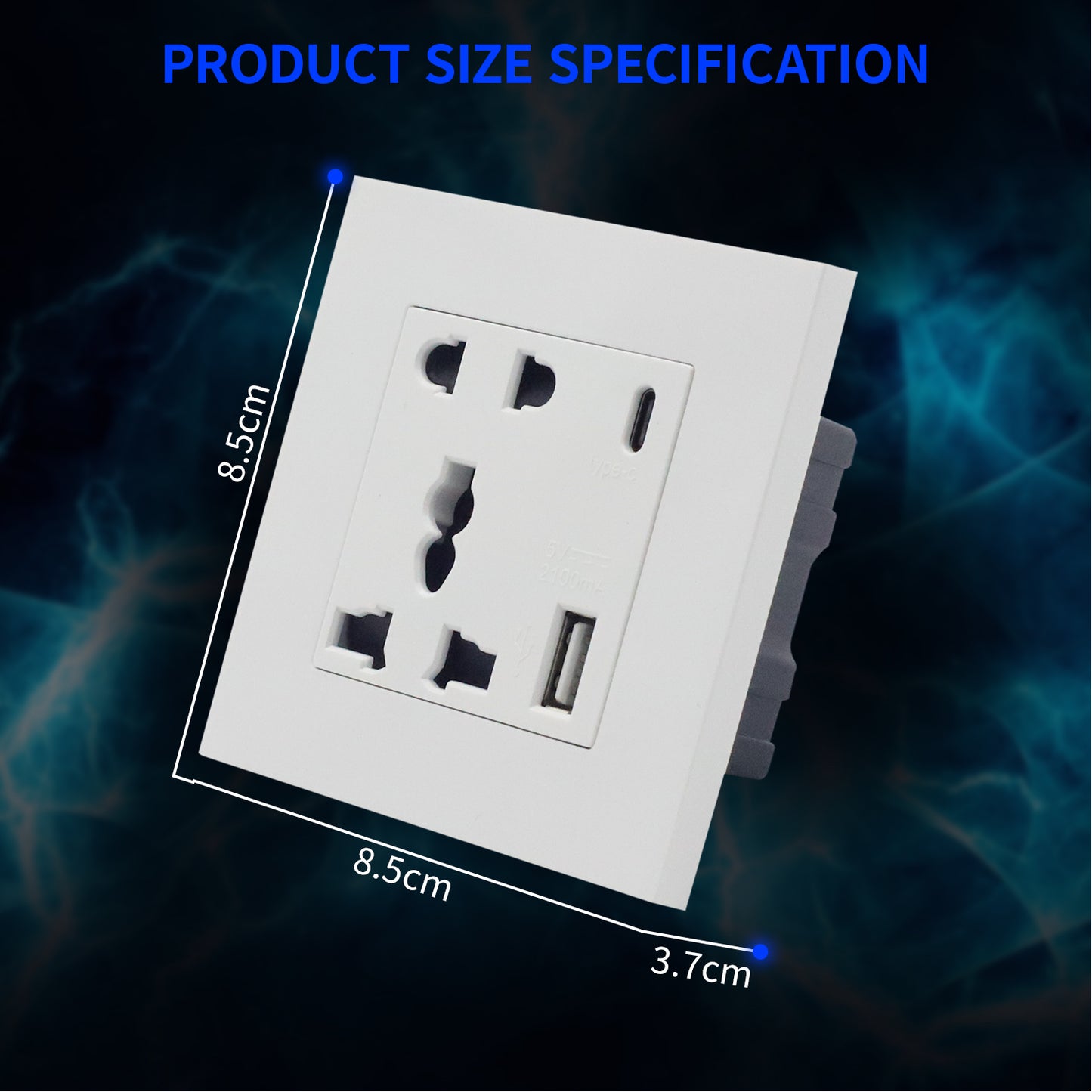 HASTHIP 18W Wall Socket Type C & 3.6A USB Wall Socket Wall Charger with USB Type C & Type A Ports, USB Charger for iPhone/iPad/Samsung/LG/HTC/Android Devices(White)