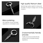 ZIBUYU Hoop Earrings for Women Men Stylish Titanium Steel Hoop Feather Awl Earrings Hiphop Pendent Hoop Earrings for Men Women Hoop Earrings,1 Pairs