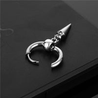 ZIBUYU Hoop Earrings for Women Men Stylish Titanium Steel Hoop Feather Awl Earrings Hiphop Pendent Hoop Earrings for Men Women Hoop Earrings,1 Pairs