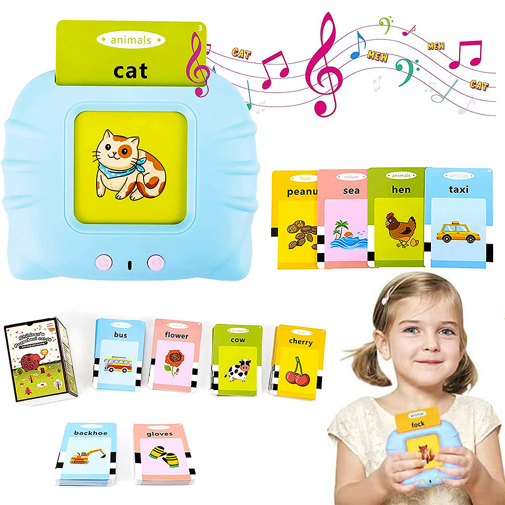 PATPAT  Talking Flash Cards Learning Toys, English Words Learning Machine for Kids,Reading Machine with 112 Flash Cards Spelling Game Gifts for Preschool Kids Boys Girls Toddlers Age 2 3 4 5 6 7 8