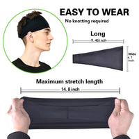 Proberos Head Band for Women Men, Premium Headband Sports Sweat Band, Elastic Non Slip Hair Band for Running Sports Travel Fitness Riding (Pack of 5)