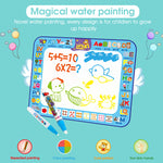 PATPAT  Water Doodle Mat 100*75CM Large Water Drawing Mat, Drawing Painting Mat with Water Doodle Pens Drawing Painting Stencils, Educational Toy Toddlers