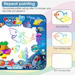 PATPAT  Kids Activity Toys for 3+ Years Water Doodle Mat 100*75CM Large Water Drawing Mat, Drawing Painting Board Stencils with Water Doodle Pens , Educational Toys Toddlers Gift