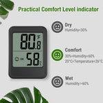 Supvox Thermometer and Hygrometer for Home, Office, Green House with Stand, Accurate Temperature Monitor Meter with Stand, LCD Digital Thermometer with Air Comfort Indicator