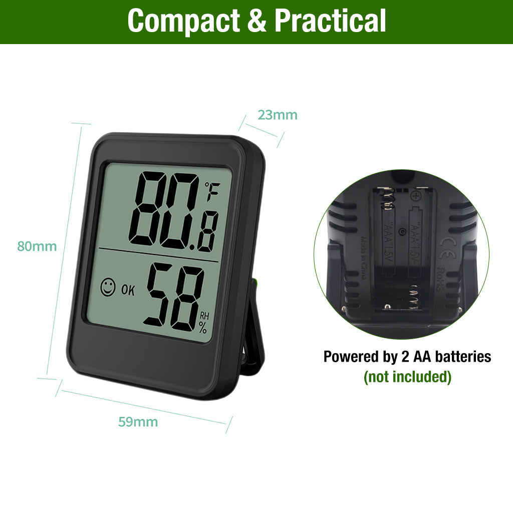 Supvox Thermometer and Hygrometer for Home, Office, Green House with Stand, Accurate Temperature Monitor Meter with Stand, LCD Digital Thermometer with Air Comfort Indicator