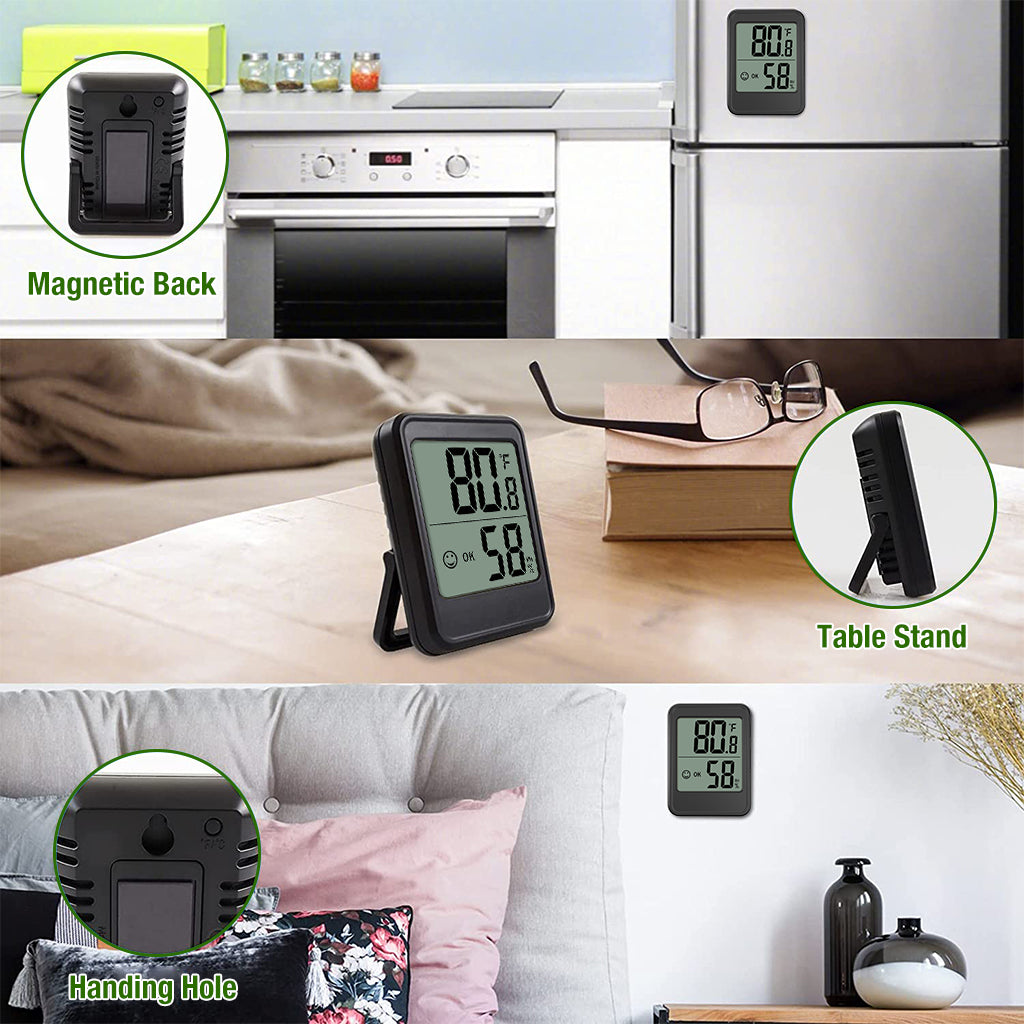 Supvox Thermometer and Hygrometer for Home, Office, Green House with Stand, Accurate Temperature Monitor Meter with Stand, LCD Digital Thermometer with Air Comfort Indicator