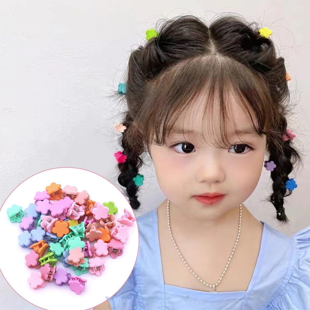 ZIBUYU Mini Hair Clip for Girl 50pcs Flower Hair Claw Clips Color Hair Claw Clips for Girls Cute Hair Claw Clips for Girl Women Hair Accessories Hair Dressing for Girls Teens