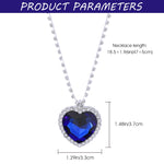 ZIBUYU Necklace for Women Sapphire Heart Pendant Neckalce Gem Necklace Heart of Ocean Necklace Cubic Zirconia Inlaid Necklace Accessory Necklace Jewelry Gift