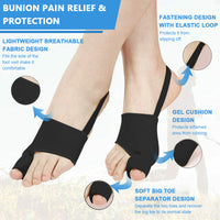 HANNEA Bunion Corrector, Orthopedic Bunion Splint, Big Toe Separator Pain Relief, Non-Surgical Hallux Valgus Correction, Big Toe Straightener Pain Relief for Women & Men, Day Night Support