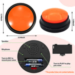 Qpets Interactive Dog Toys, Voice Recording Button, Dog Buttons for Communication Pet Training Buzzer, 30 Second Record & Playback, Funny Gift for Study Office Home (Orange)