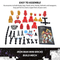 PATPAT Super Hero Toys Avengers Toys, Building Block Action Figures Mechanical Iron Man, Desktop Decoration DIY Assembly Toy Birthday Gift Christmas Gift for Kids