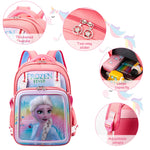 PALAY 2 in 1 Kids Bags For Girls Backpack Messenger Bag 16'' Girl School Backpack Princess Elsa Cartoon School Backpack for Girls Gift for Kids Primary Student