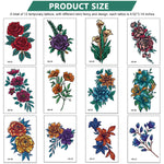 MAYCREATE 12 Sheets Color Tatto Sticker Vintage Large Flowers Temporary Tattoos Stickers Roses Tatto Stickers Assorted Tatto Sticker for Body Art Tattoos Art Waterproof Temporary