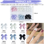 MAYCREATE 30Pcs 3D Bow Nail Art Decorations, Crystal Sequins Nail Accessories, Colorful Bowknot Nail Charms for Women Girl DIY Craft Manicure Decor