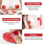 PALAY Bra with Tassel Shiny Sequin Women's Nipple Pasties Bra Reusable Silicone Heart-Shaped Nipple Cover Adhesive Breast Pads (Red, 1 Pair)