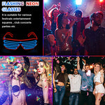 PATPAT Party Glasses, Light Up Flashing Shutter Neon Glasses, Two-Tone Glasses Glow in The Dark for Rave Party, Halloween, Christmas, 3 Light Modes (Red- Blue)