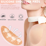 PALAY 2 Pairs Shoulder Push-up Pads for Women Clothing, Silicone Sponge Adhesive Shoulder Pads Reusable Breathable Shoulder Enhancer Pads- Black & Flesh Color