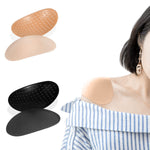 PALAY 2 Pairs Shoulder Push-up Pads for Women Clothing, Silicone Sponge Adhesive Shoulder Pads Reusable Breathable Shoulder Enhancer Pads- Black & Flesh Color