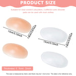 PALAY 2 Pairs Shoulder Pads for Women Clothing, Soft Silicone Anti-slip Shoulder Push-up Pads Reusable Invisible Adhesive Shoulder Enhancer Pads-White & Skin Color
