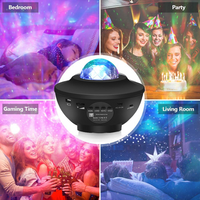 ELEPHANTBOAT Galaxy Night Light Projector Led Lamp with Bluetooth Speaker Kids Planetarium Galaxy Projector for Bedroom Sound Active & 10 Colors Laser Nebula Star Projector Light Rotate Disco Ball