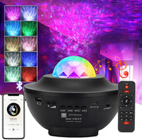 ELEPHANTBOAT Galaxy Night Light Projector Led Lamp with Bluetooth Speaker Kids Planetarium Galaxy Projector for Bedroom Sound Active & 10 Colors Laser Nebula Star Projector Light Rotate Disco Ball