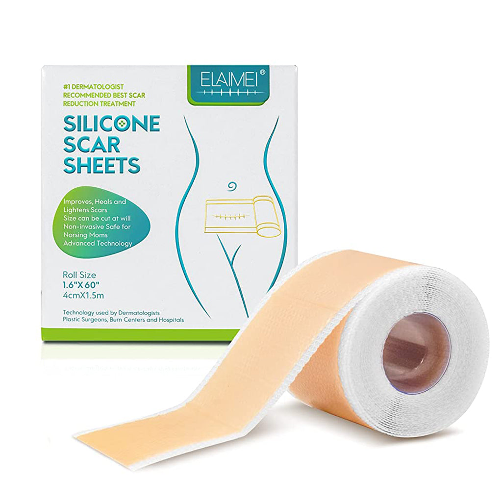 HANNEA  Medical Soft Silicone Gel Tape for Scar Removal, Tear Silicone Tape Roll, For Hypertrophic Scars and Keloids Caused by Surgery, Pain-Free Removal, Water-proof(1.6  x 60 )