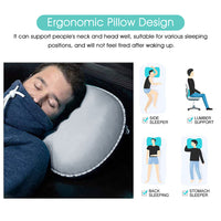 PALAY Travel Air Pillow, Ultralight Inflatable Camping Travel Pillow, Ergonomic Inflating Pillows for Neck Lumbar Support While Camp, White