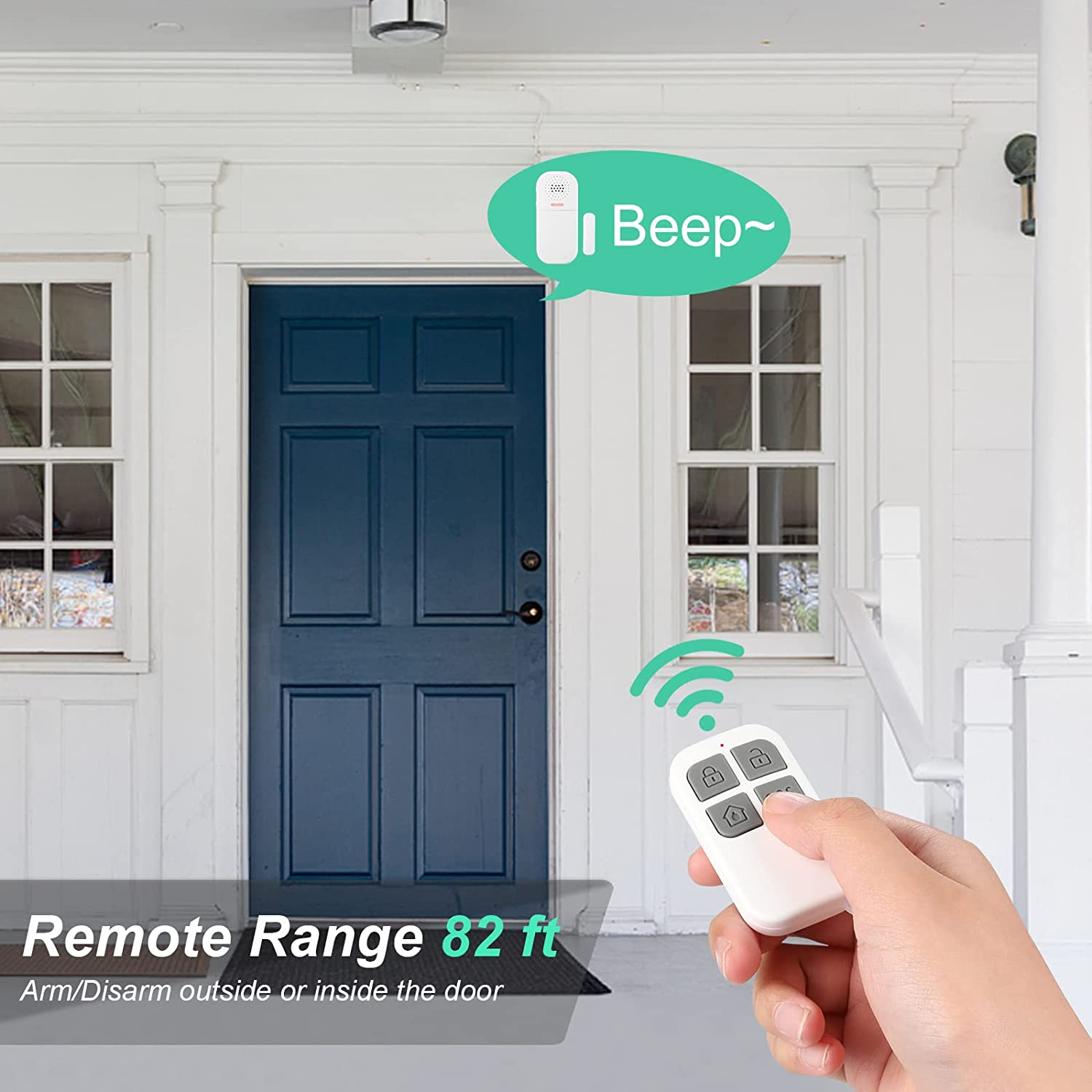 HASTHIP Door?Sensor Security?Alarm?with?Motion?Sensor, 130 Db Wireless Sensitive Door?Alarm?Security?for?Home, Remote Control 5 Modes 4 Level Adjustable Volume Door?Open Alert Burglar?Alarm?System