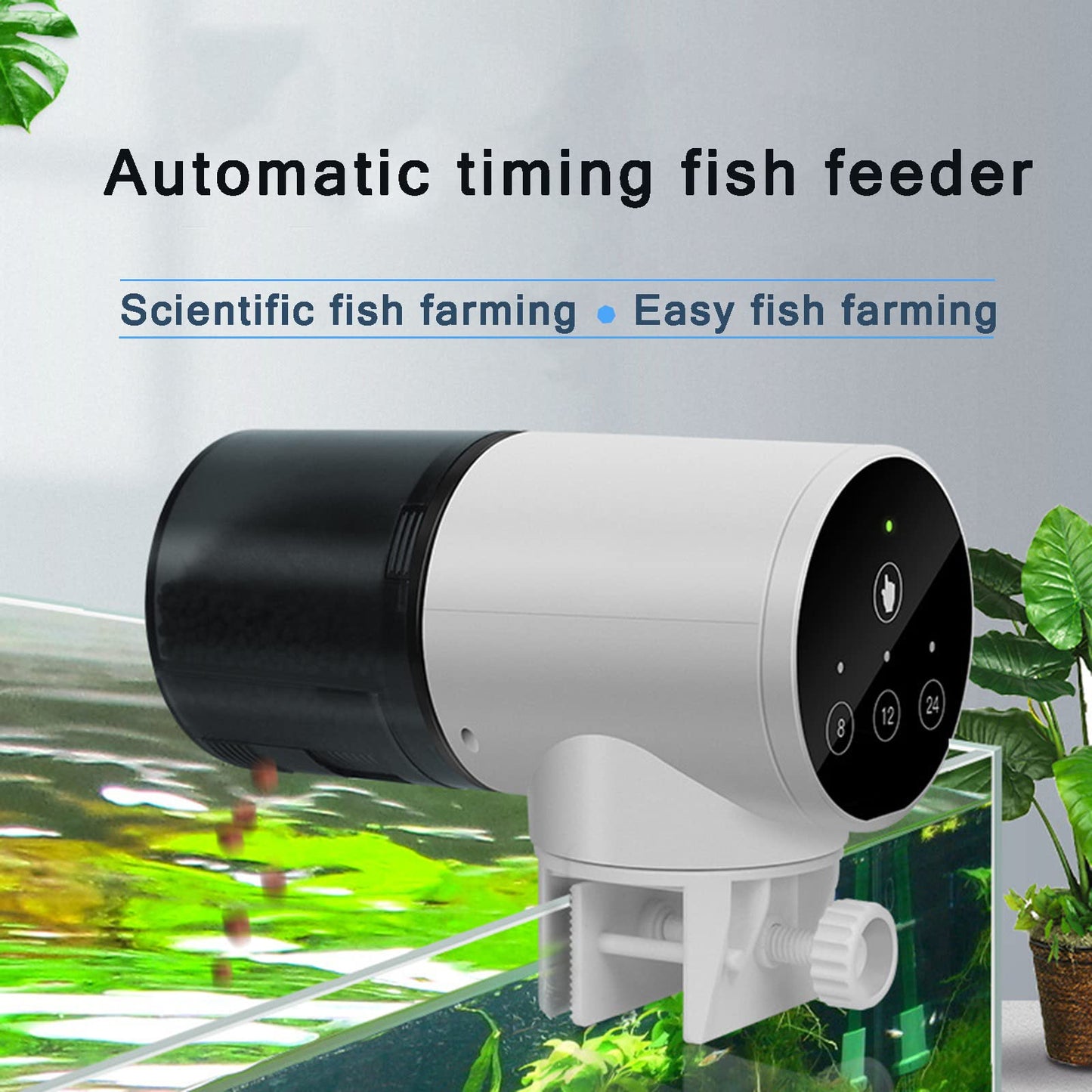 Qpets  USB Charger 3 Way Automatic Plastic Fish Feeder Timer Turtle Food Fish Tank Accessories Aquarium Auto Feeder Fish for Marine Aquariums Pond