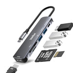 Eleboat® USB C Hub, 6 in 1 Portable Aluminum Multiport Adapter with 4K HDMI(30Hz), PD Power Delivery, USB 3.0, SD/Micro SD Card Reader, Type C Hub