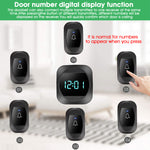 HASTHIP Door Bell for Home Electrical Self-Powered Wireless Door Bell Waterproof IP44 with Memory Function Ding Dong Bell with Large LCD Clock, Door Number Display Smart Door Bells 38 Ringtones 4 Level Volume